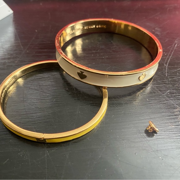 Kate Spade Elegant Gold and Cream Bangle Set (one needs repair) - Picture 1 of 5